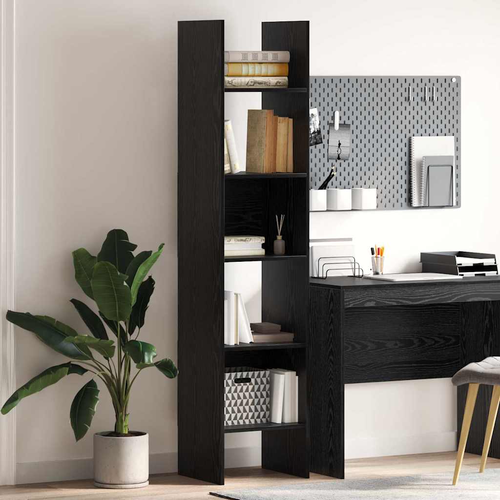 vidaXL Bücherregal Schwarz Eichen-Optik 40 x 35 x 180 cm Holzwerkstoff