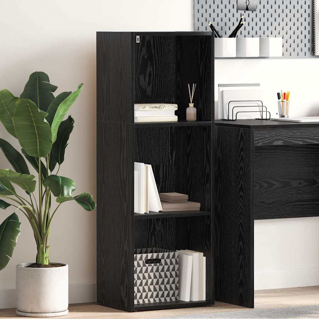 vidaXL Bücherregal Schwarz Eichen-Optik 40 x 30 x 114 cm Holzwerkstoff