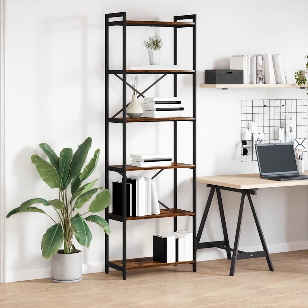 vidaXL Bücherregal Räuchereiche 60 x 30 x 188 cm Holzwerkstoff
