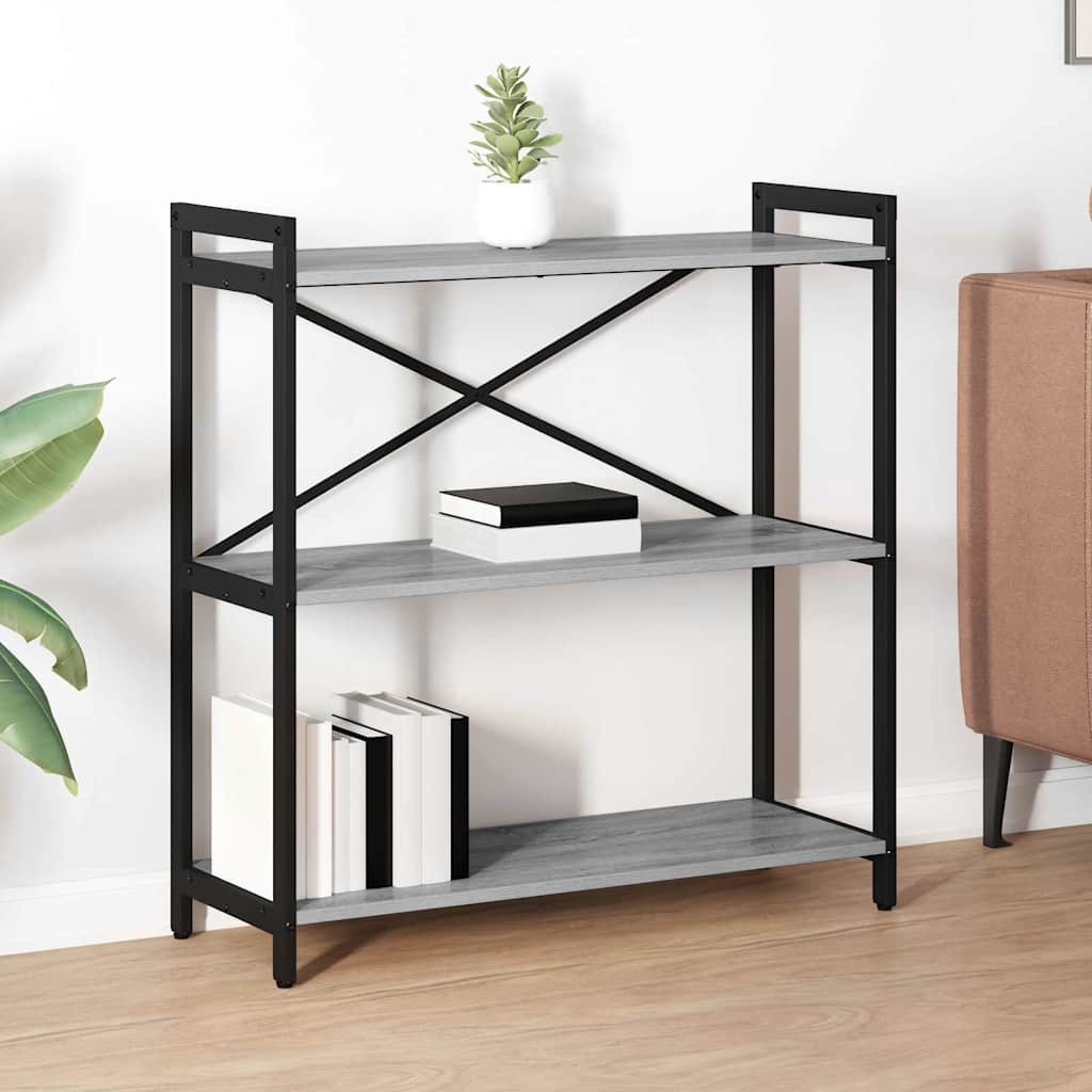 vidaXL Bücherregal Grau Sonoma 80 x 30 x 83 cm Holzwerkstoff