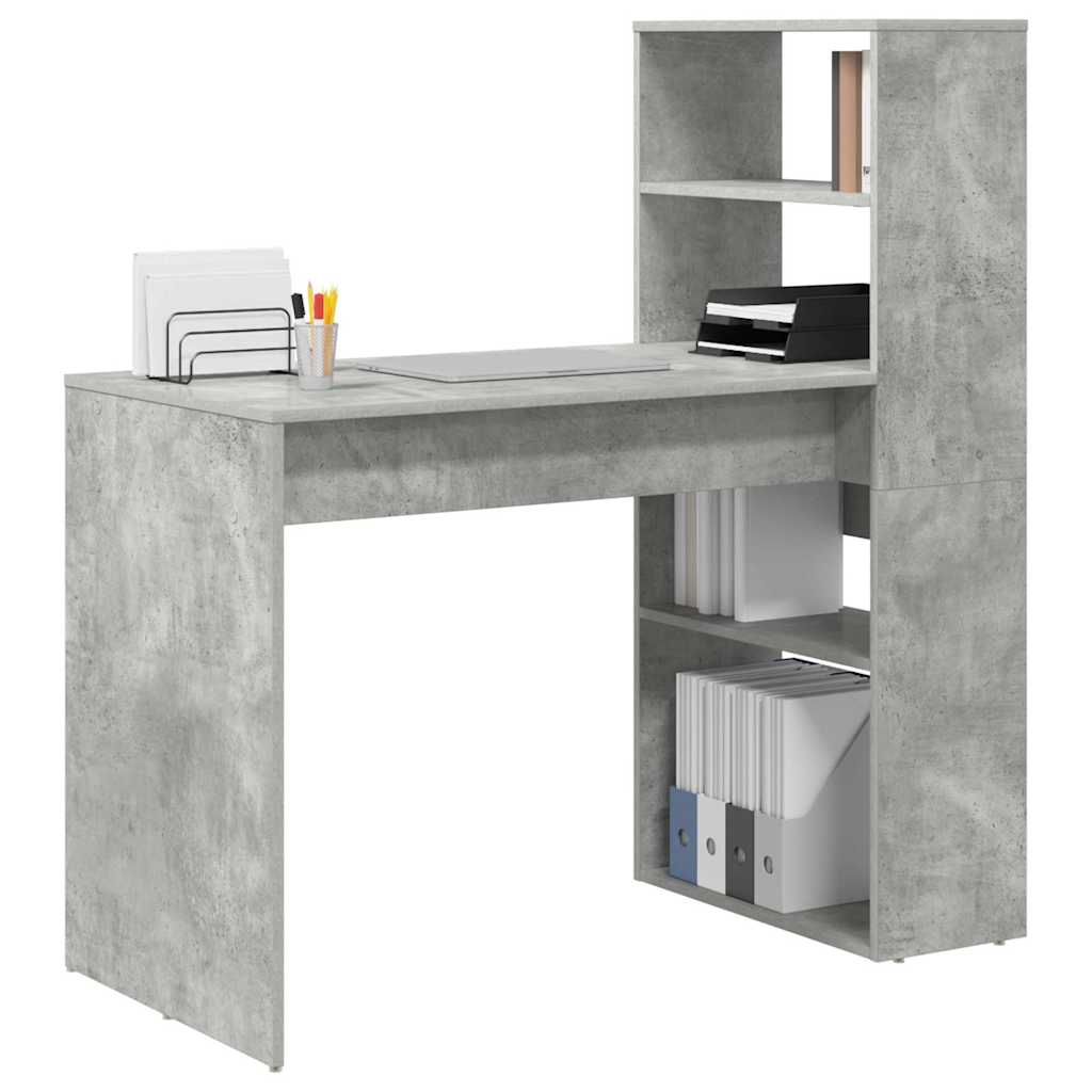 vidaXL Schreibtisch Beton Grau 113 x 54 x 120 cm Holzwerkstoff - Image 3