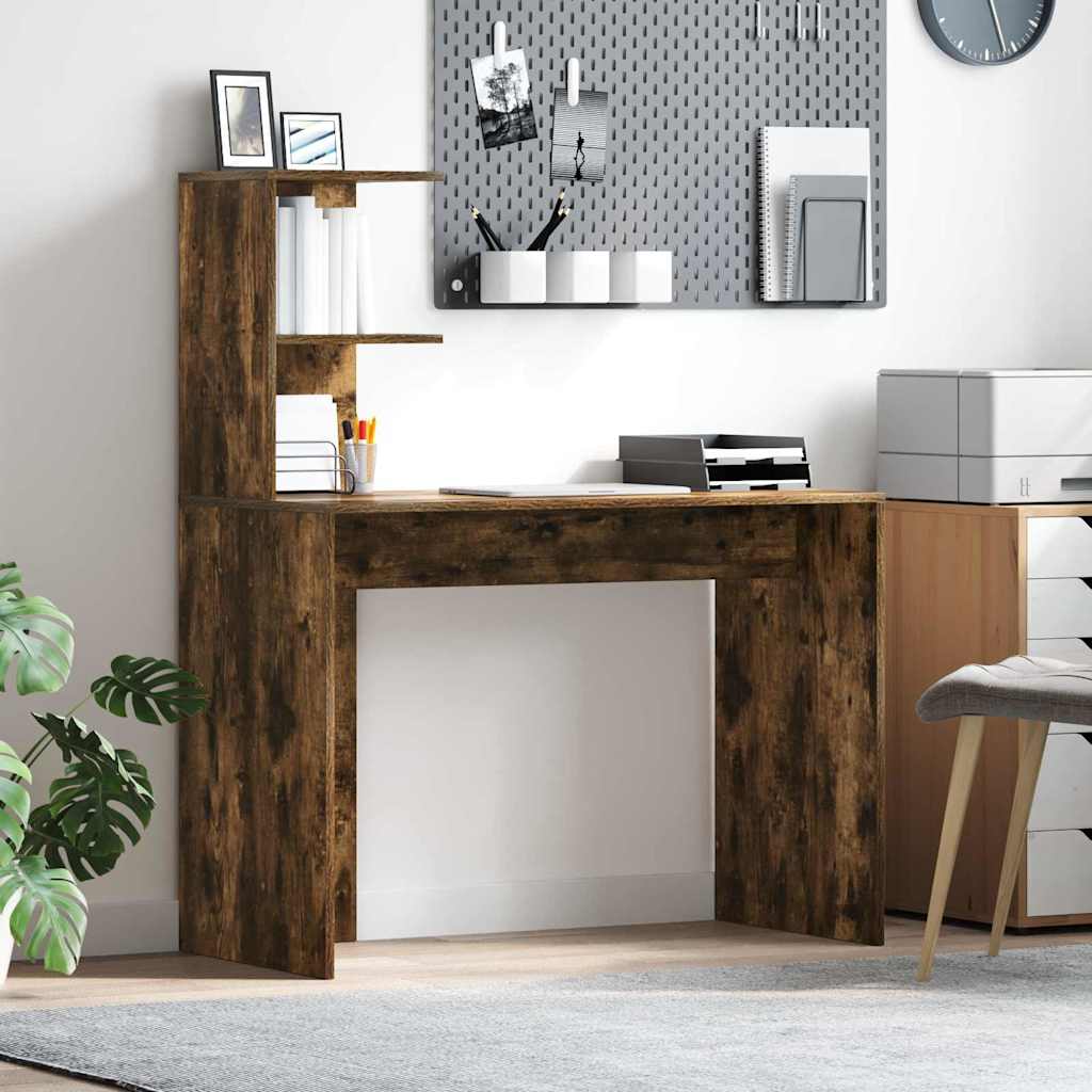vidaXL Schreibtisch Geräucherte Eiche 102 x 50 x 124 cm Holzwerkstoff