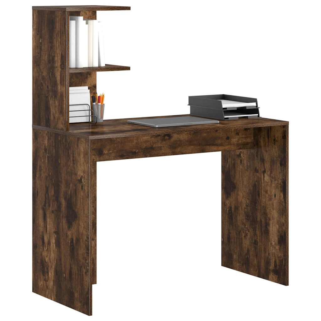 vidaXL Schreibtisch Geräucherte Eiche 102 x 50 x 124 cm Holzwerkstoff - Image 3