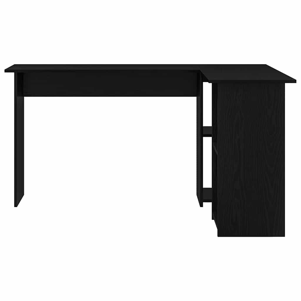 vidaXL Schreibtisch mit Regal Schwarz Eichen-Optik 142 x 102 x 73 cm - Image 5