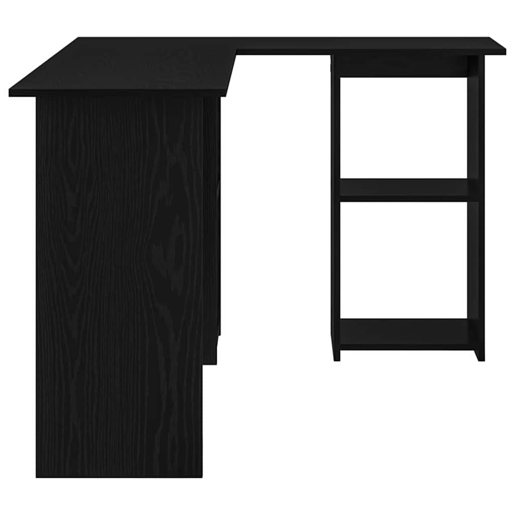 vidaXL Schreibtisch mit Regal Schwarz Eichen-Optik 142 x 102 x 73 cm - Image 6