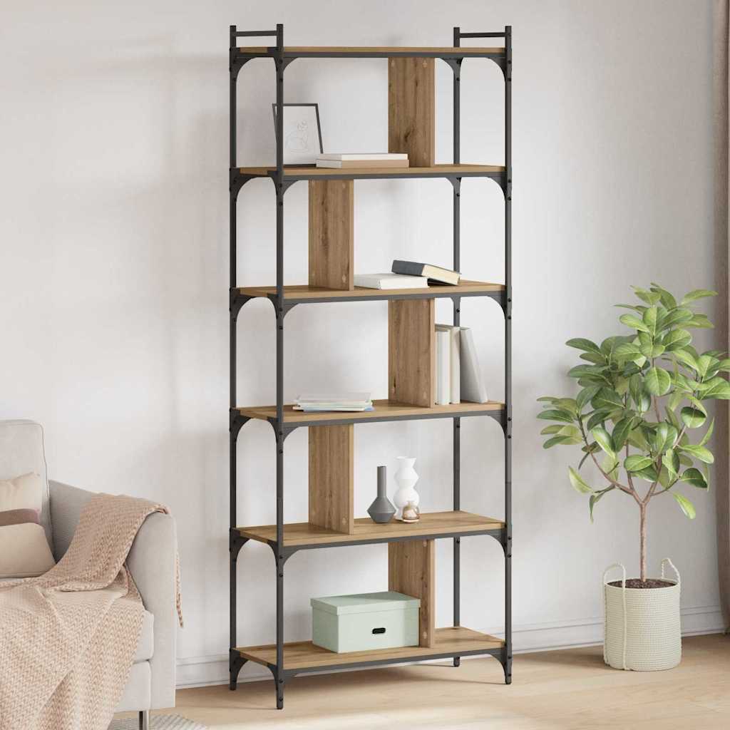 vidaXL Bücherregal Artisan-Eiche 76 x 32 x 192 cm Holzwerkstoff