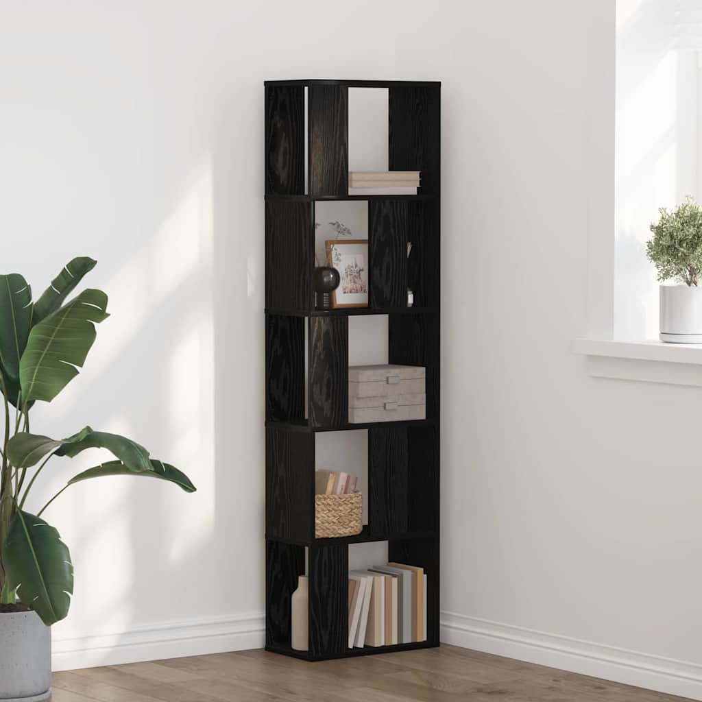 vidaXL Bücherregal Schwarze Eiche 45 x 23,5 x 162,5 cm Holzwerkstoff