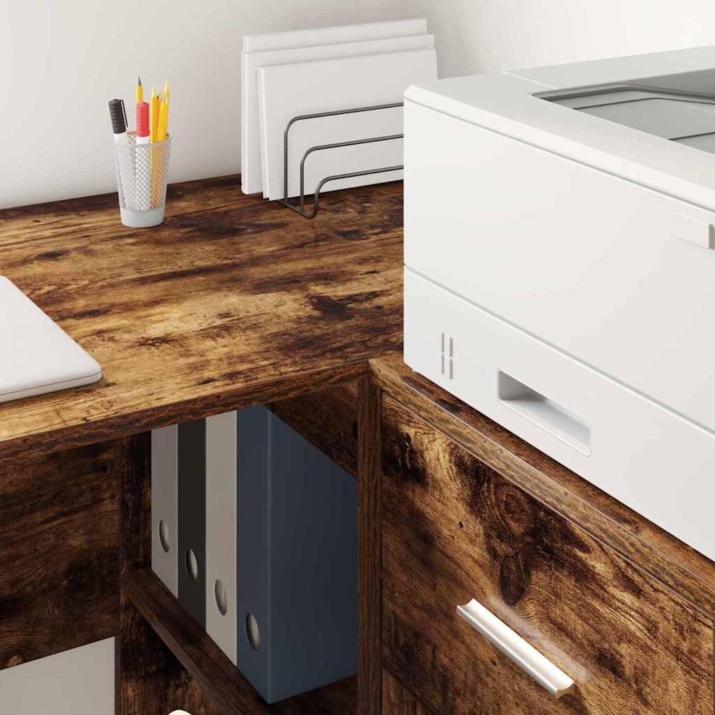 vidaXL Schreibtisch Geräucherte Eiche 102 x 50 x 75 cm Holzwerkstoff - Image 4