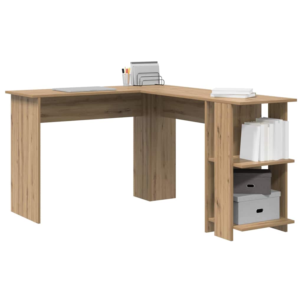 vidaXL Eck-Schreibtisch mit Regal Artisan-Eiche 140 x 113,5 x 75 cm - Image 3