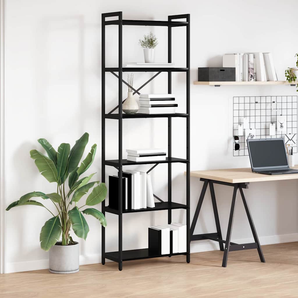 vidaXL Bücherregal Schwarz Eichen-Optik 60 x 30 x 188 cm Holzwerkstoff
