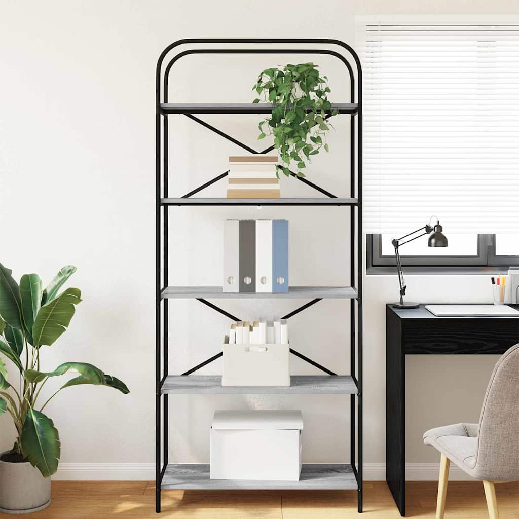 vidaXL Regal Grau Sonoma 80 x 30 x 183 cm Holzwerkstoff - Image 4