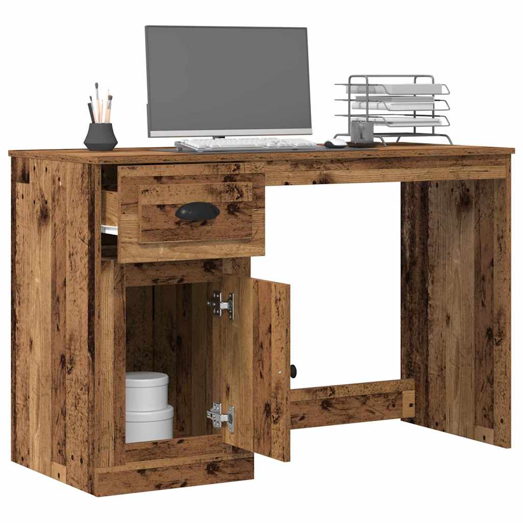 vidaXL Schreibtisch mit Tür Altholz 50 x 115 x 75 cm Holzwerkstoff - Image 3