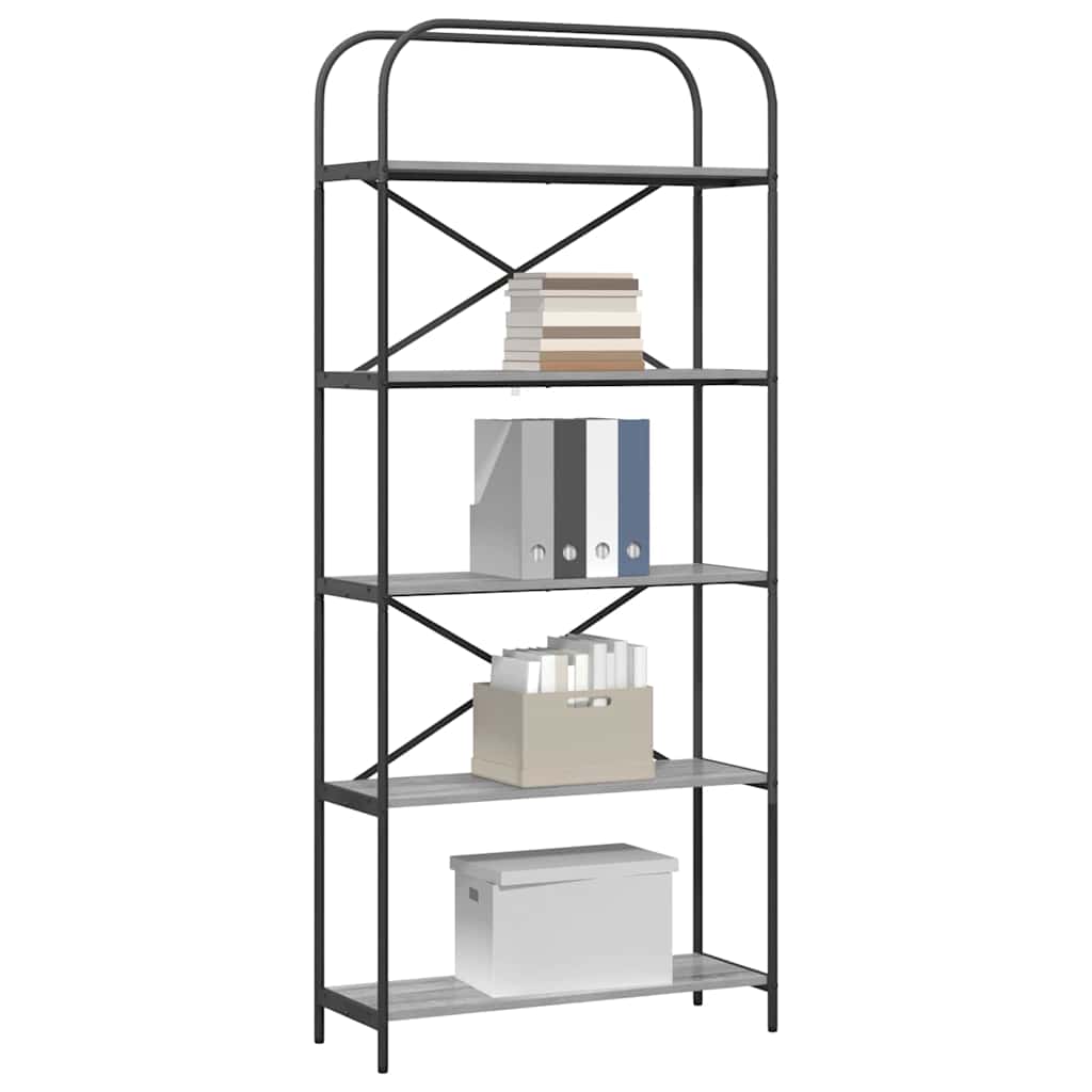 vidaXL Regal Grau Sonoma 80 x 30 x 183 cm Holzwerkstoff - Image 3