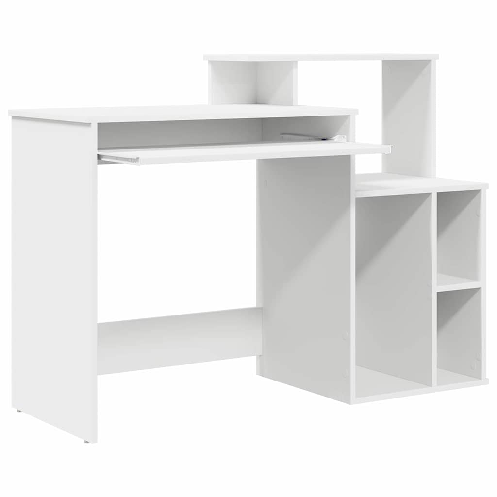 vidaXL Schreibtisch mit Regal Weiß 120,5 x 44 x 88,5 cm Holzwerkstoff - Image 5