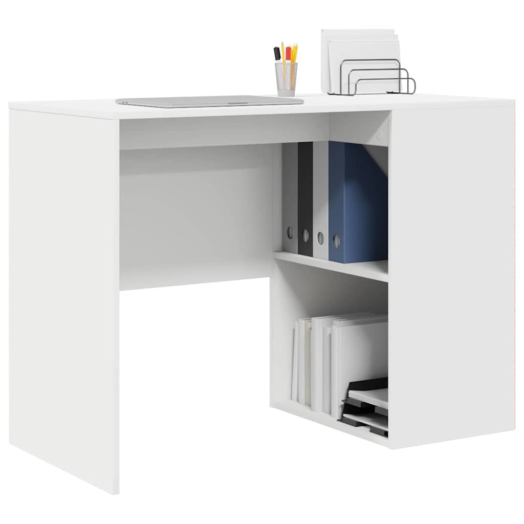 vidaXL Schreibtisch mit Regal Weiß 102 x 50 x 75 cm Holzwerkstoff - Image 3