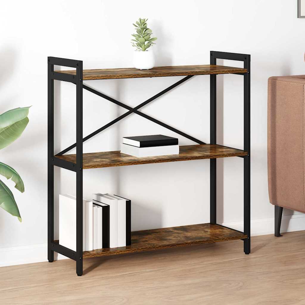 vidaXL Bücherregal Räuchereiche 80 x 30 x 83 cm Holzwerkstoff