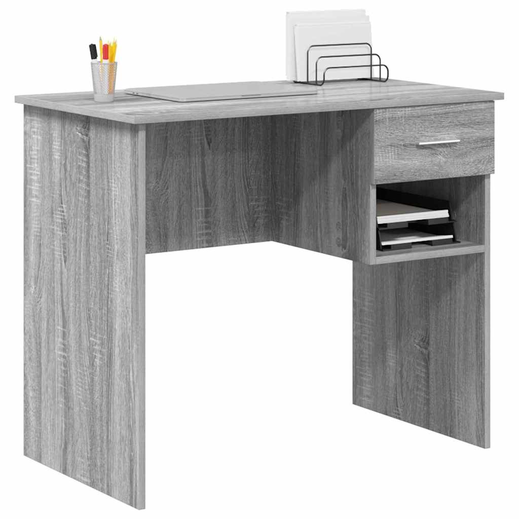 vidaXL Schreibtisch Graues Sonoma 90 x 49 x 75 cm Holzwerkstoff - Image 3