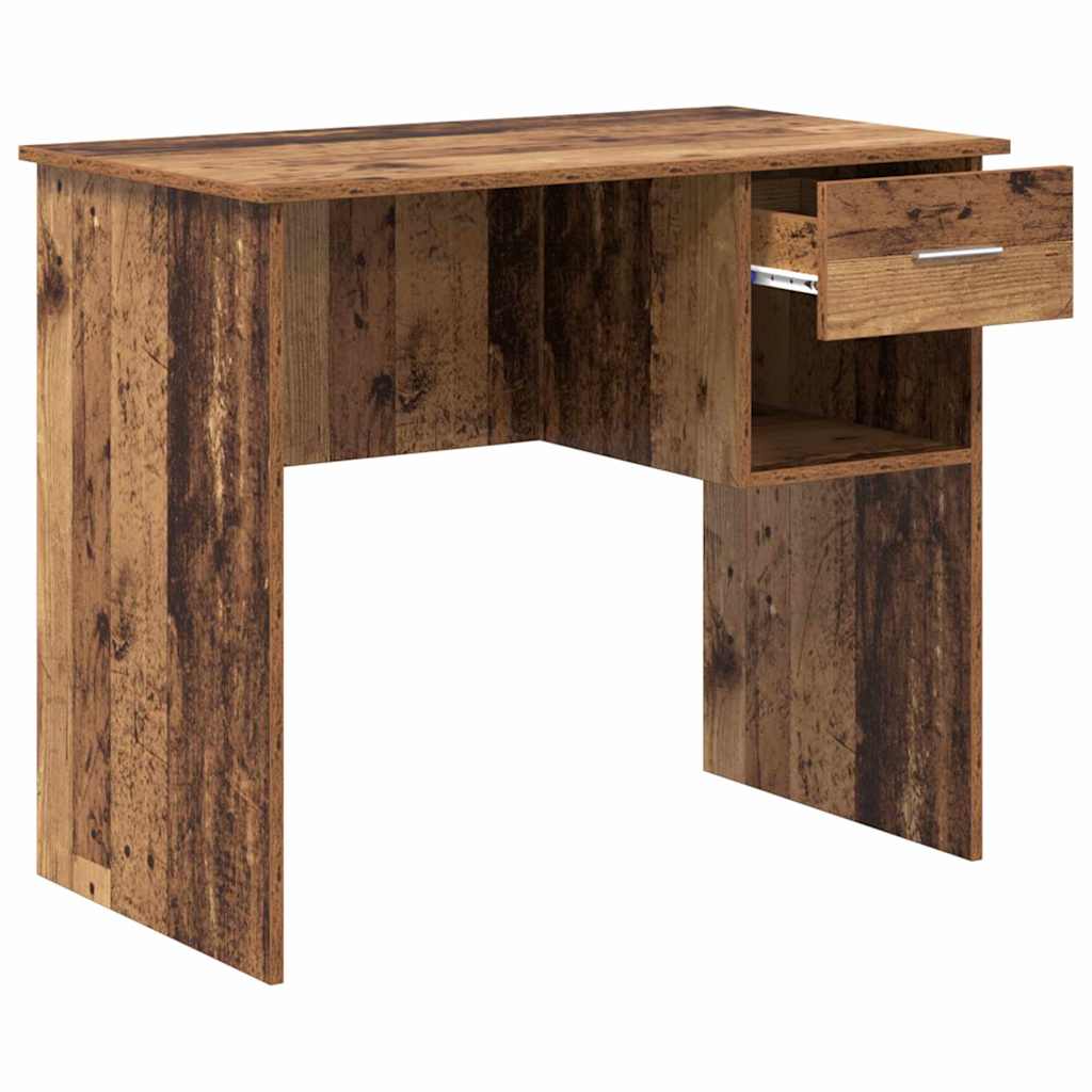 vidaXL Schreibtisch mit Regal Altholz 90 x 49 x 75 cm Holzwerkstoff - Image 5