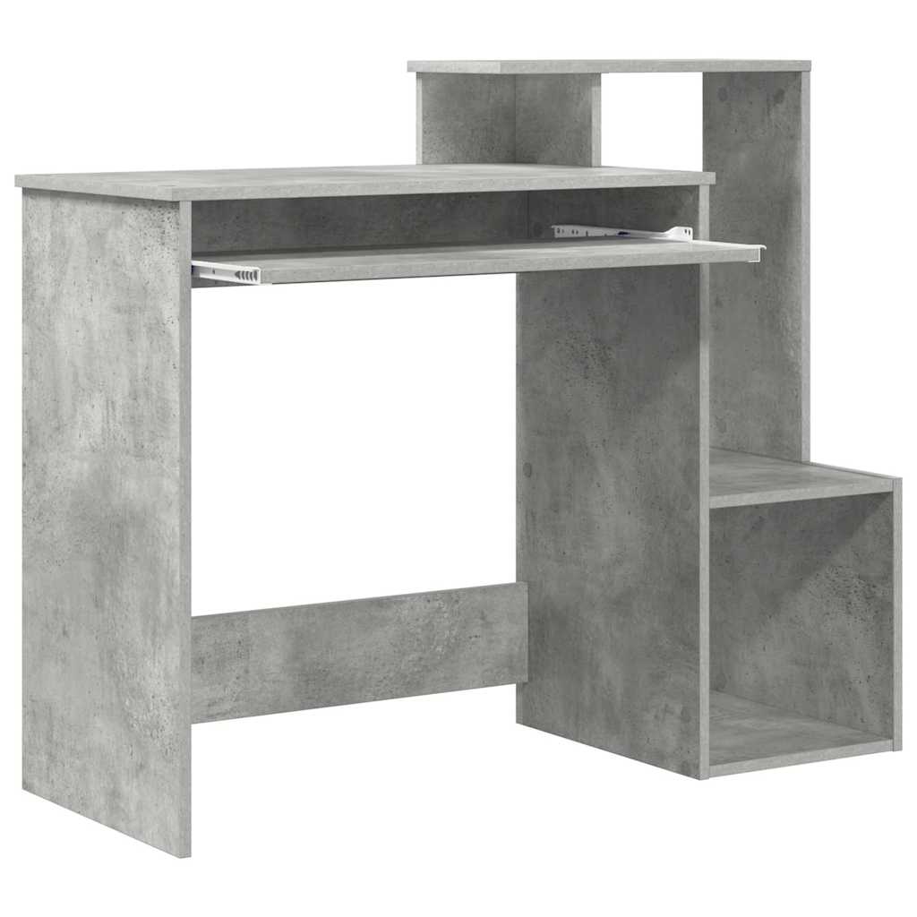 vidaXL Schreibtisch Beton Grau 106 x 41 x 88.5 cm Holzwerkstoff - Image 5