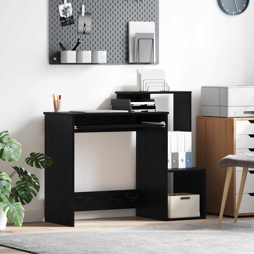 vidaXL Schreibtisch mit Regal Schwarz Eichen-Optik 106 x 41 x 88.5 cm