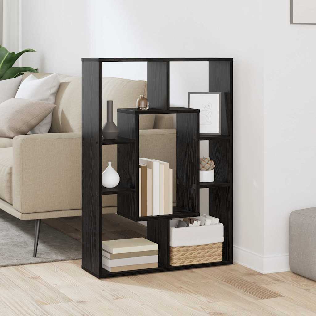 vidaXL Bücherregal Schwarz Eichen-Optik 63 x 20 x 90 cm Holzwerkstoff