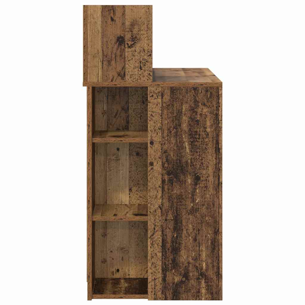 vidaXL Schreibtisch mit Regal Altholz 90 x 48 x 101,5 cm Holzwerkstoff - Image 6