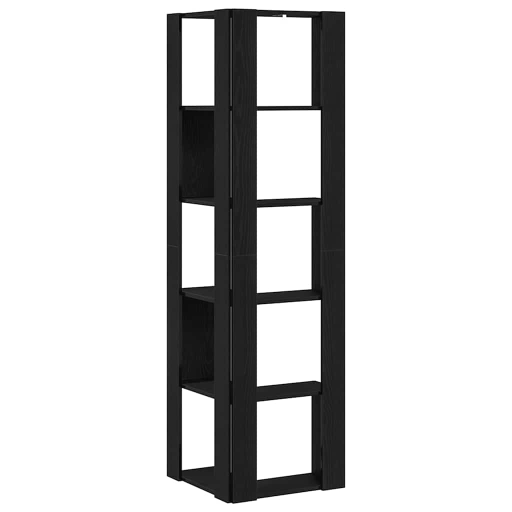 vidaXL Eckregal Schwarz Eichen-Optik 50 x 50 x 179 cm Holzwerkstoff - Image 4