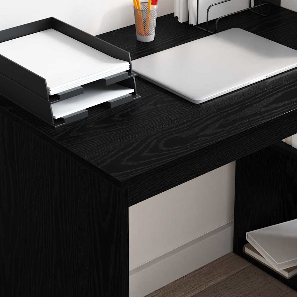 vidaXL Schreibtisch mit Regal Schwarz Eichen-Optik 108 x 55 x 103.5 cm - Image 4