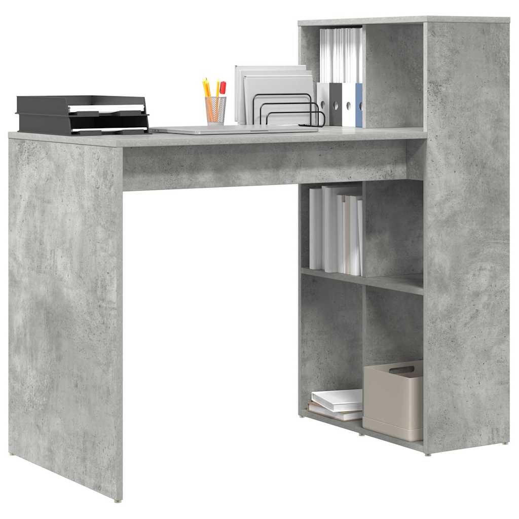 vidaXL Schreibtisch Beton Grau 108 x 55 x 103.5 cm Holzwerkstoff - Image 3