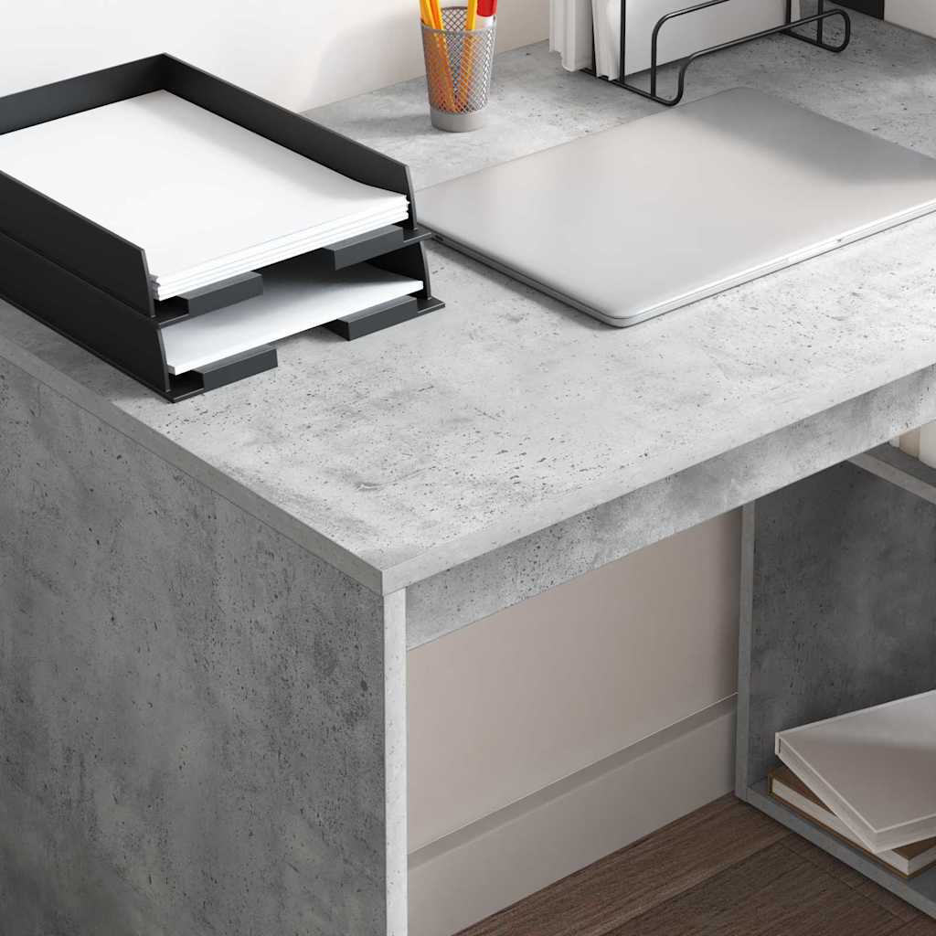 vidaXL Schreibtisch Beton Grau 108 x 55 x 103.5 cm Holzwerkstoff - Image 4