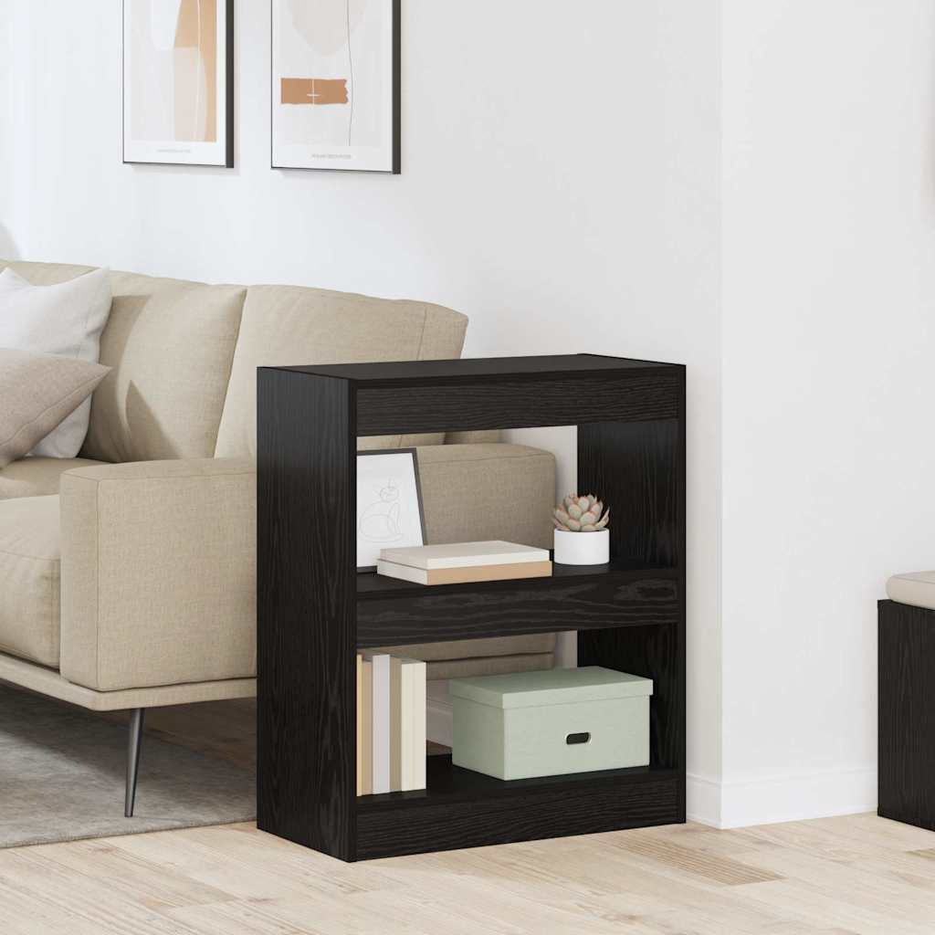 vidaXL Bücherregal Schwarz Eichen-Optik 60 x 30 x 72 cm Holzwerkstoff