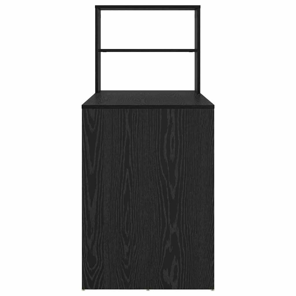 vidaXL Schreibtisch mit Regal Schwarz Eichen-Optik 113 x 54 x 120 cm - Image 6
