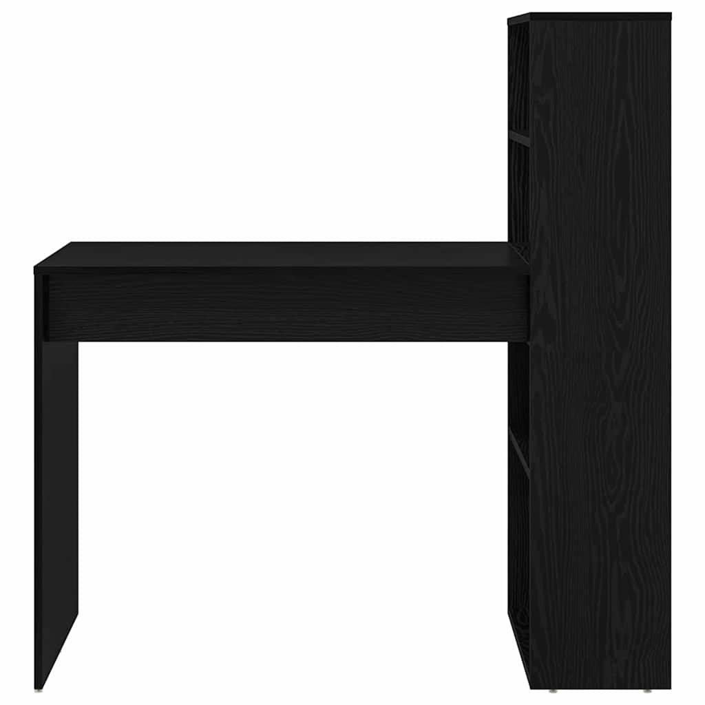 vidaXL Schreibtisch mit Regal Schwarz Eichen-Optik 113 x 54 x 120 cm - Image 5