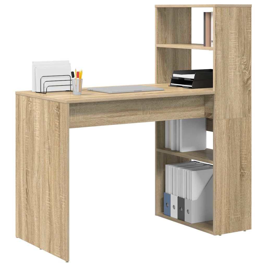 vidaXL Schreibtisch Sonoma-Eiche 113 x 54 x 120 cm Holzwerkstoff - Image 3