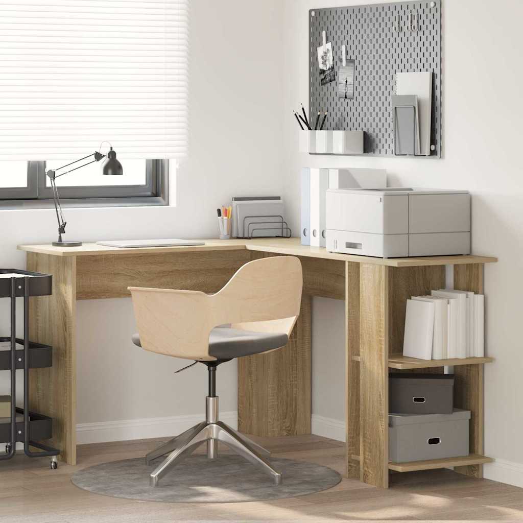 vidaXL Eck-Schreibtisch Sonoma-Eiche 140 x 113,5 x 75 cm Holzwerkstoff