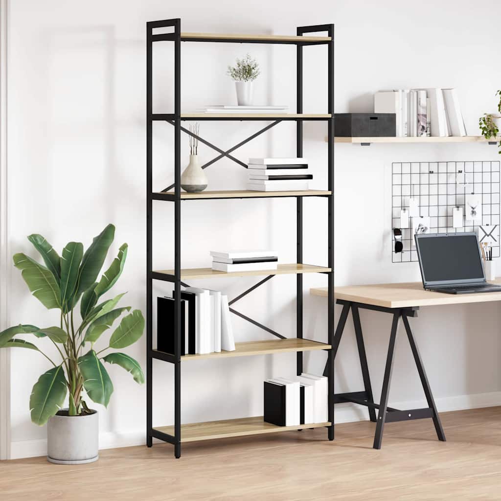 vidaXL Bücherregal Sonoma-Eiche 80 x 30 x 188 cm Holzwerkstoff