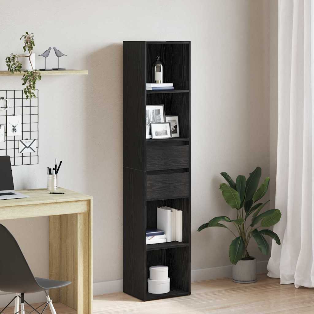 vidaXL Bücherregal Schwarz Eichen-Optik 36 x 30 x 171 cm Holzwerkstoff