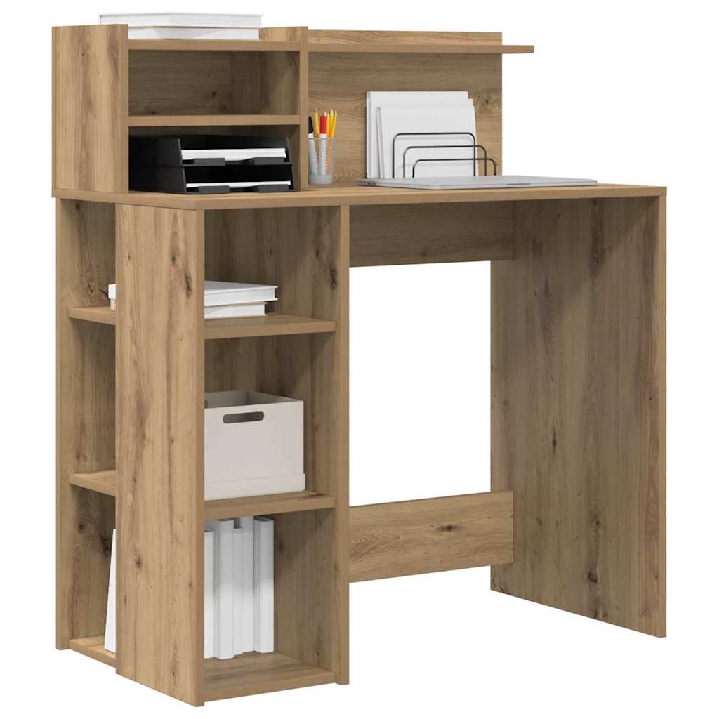 vidaXL Schreibtisch Artisan-Eiche 90 x 48 x 101,5 cm Holzwerkstoff - Image 3