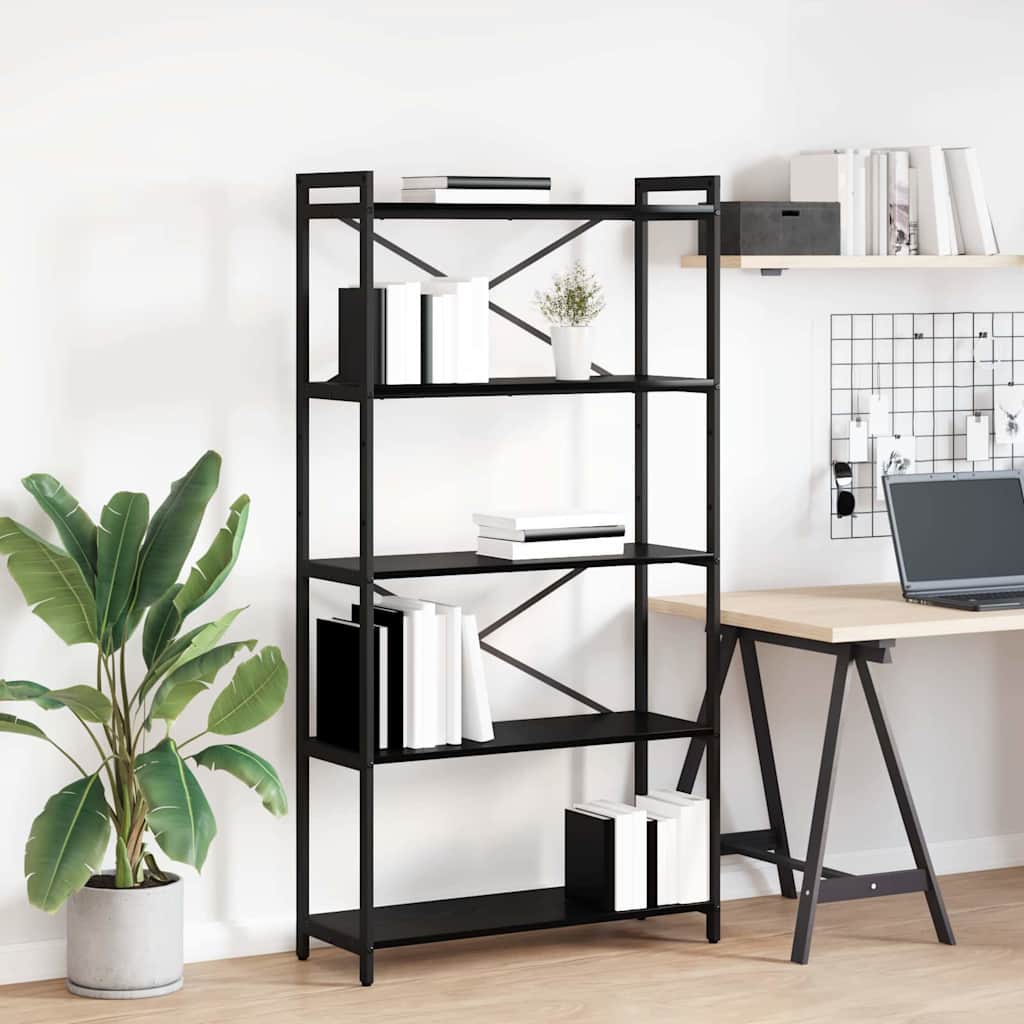 vidaXL Bücherregal Schwarz Eichen-Optik 80 x 30 x 153 cm Holzwerkstoff