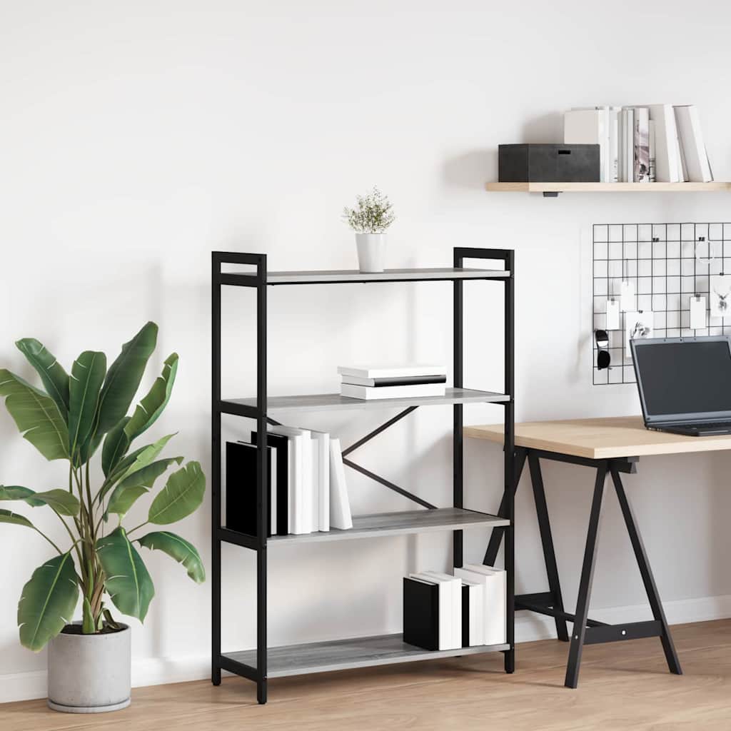 vidaXL Bücherregal Grau Sonoma 80 x 30 x 118 cm Holzwerkstoff