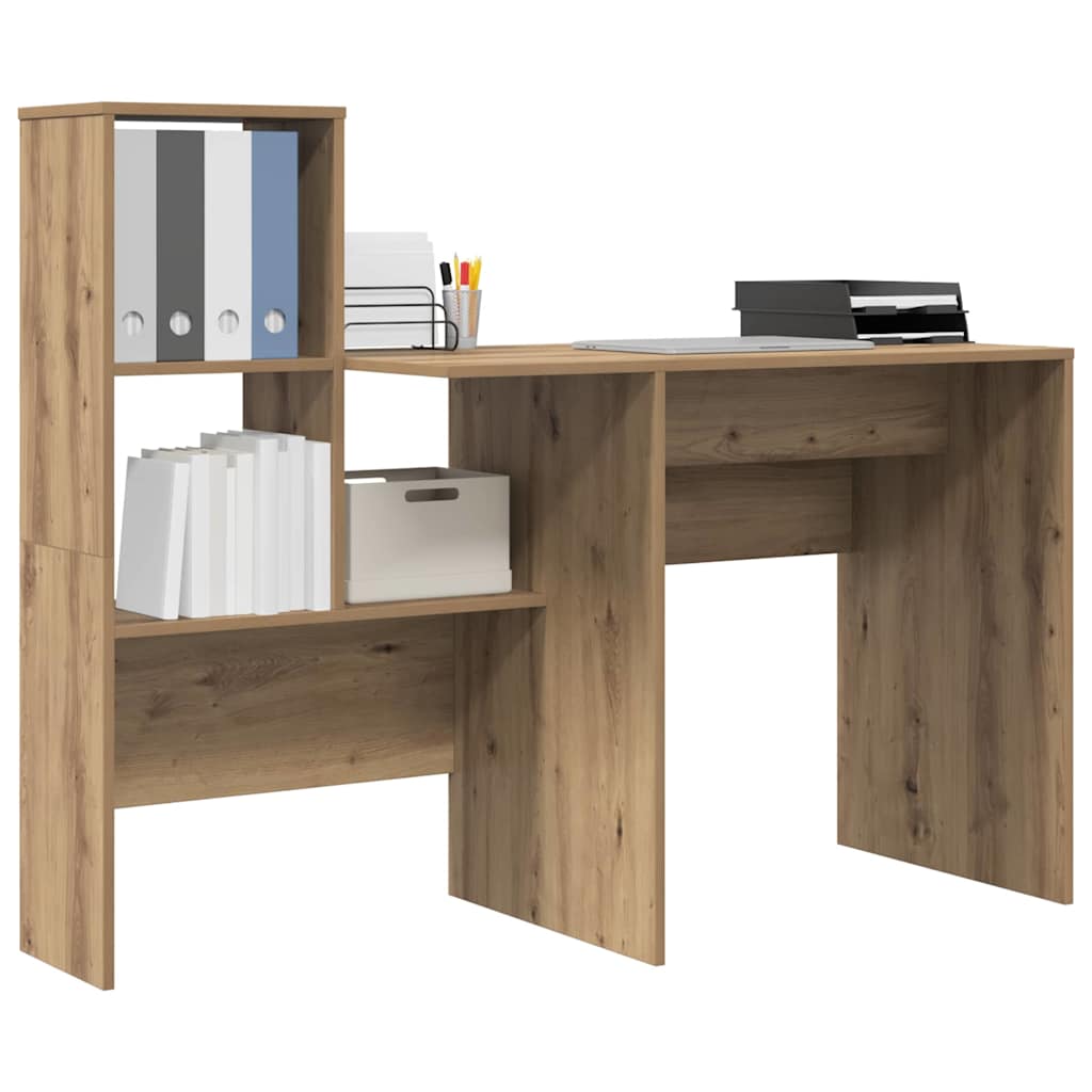 vidaXL Schreibtisch Artisan-Eiche 131,5 x 50 x 106,5 cm Holzwerkstoff - Image 3