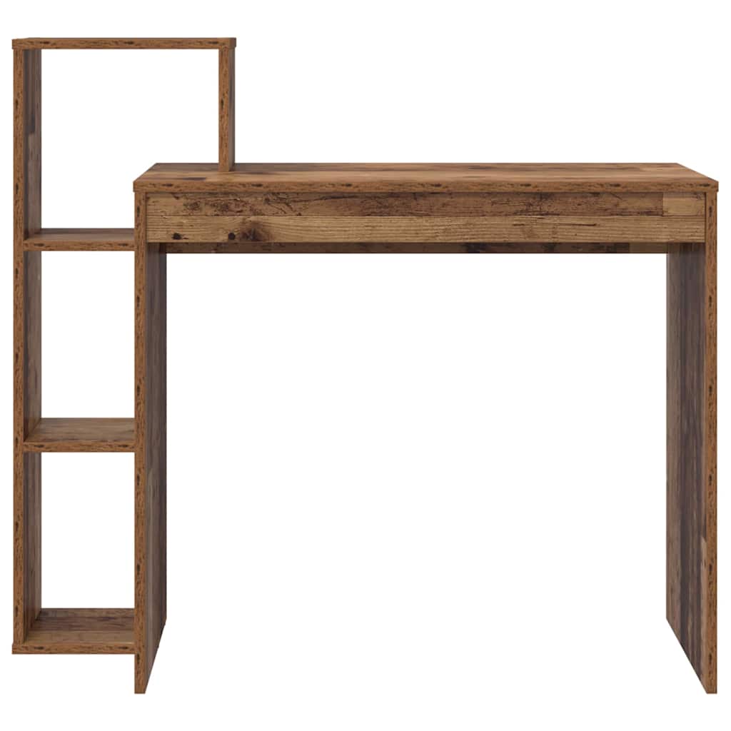 vidaXL Schreibtisch mit Regal Altholz 100 x 40 x 90 cm Holzwerkstoff - Image 5