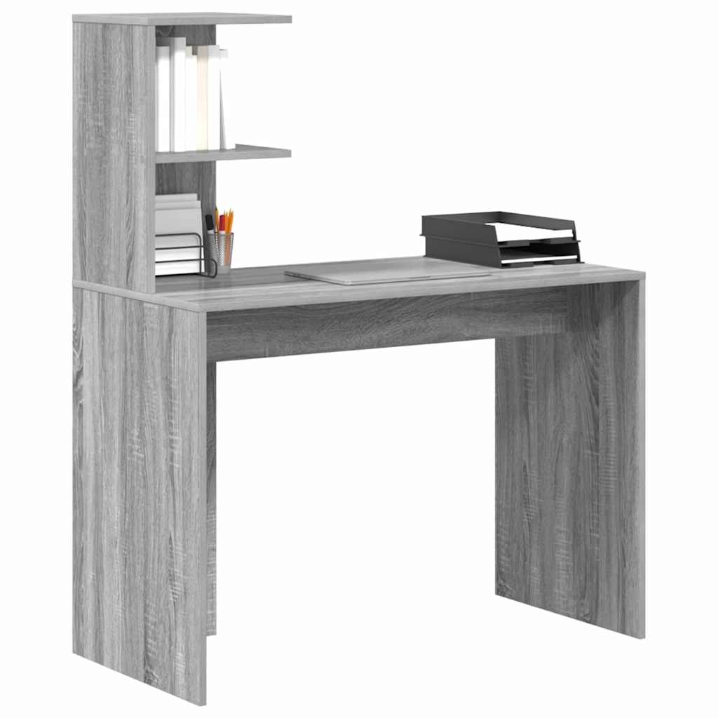 vidaXL Schreibtisch Graues Sonoma 102 x 50 x 124 cm Holzwerkstoff - Image 3