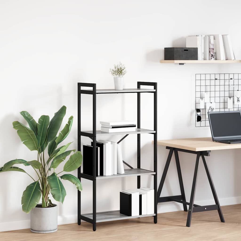 vidaXL Bücherregal Grau Sonoma 60 x 30 x 118 cm Holzwerkstoff