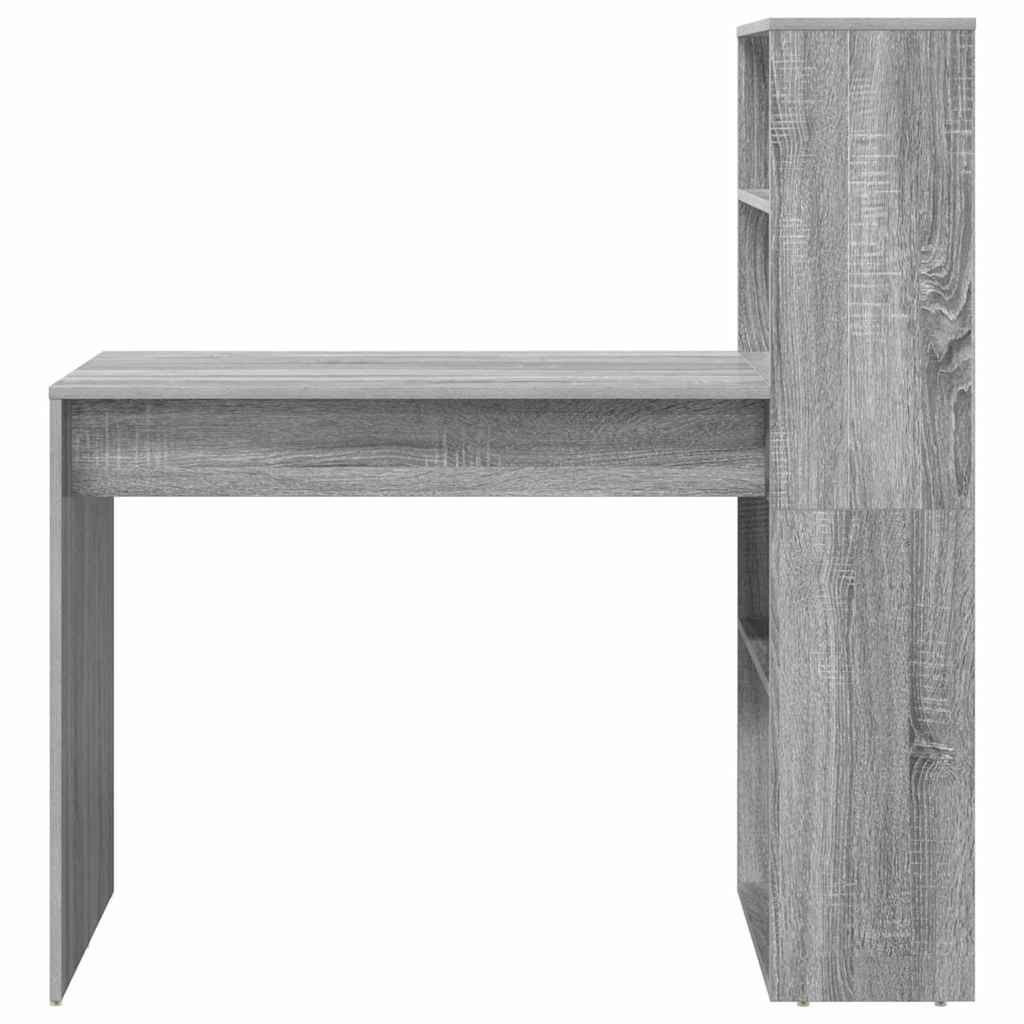 vidaXL Schreibtisch Graues Sonoma 113 x 54 x 120 cm Holzwerkstoff - Image 5