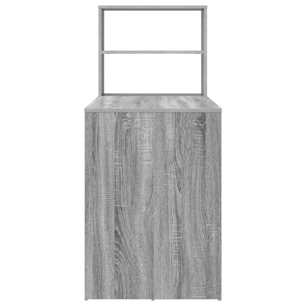 vidaXL Schreibtisch Graues Sonoma 113 x 54 x 120 cm Holzwerkstoff - Image 6