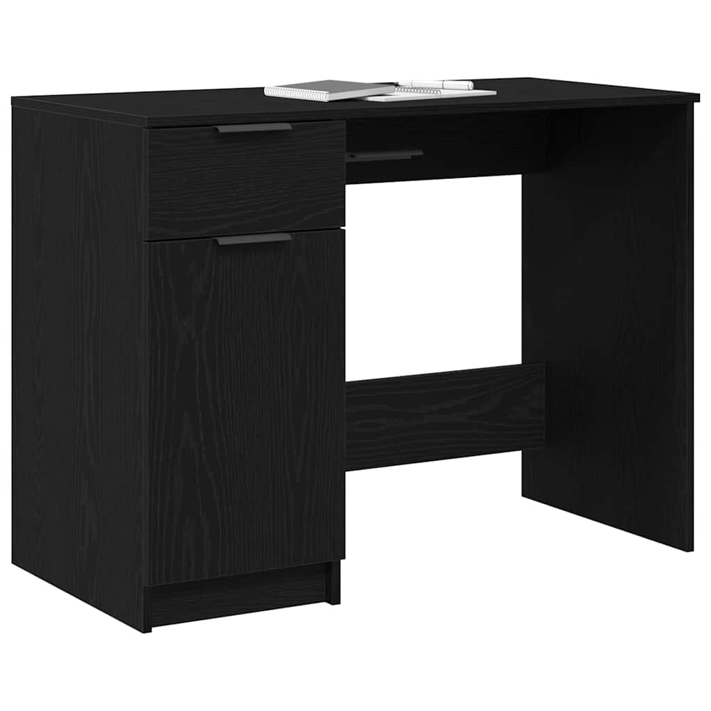 vidaXL Schreibtisch mit Speicher Schwarz Eichen-Optik 100 x 50 x 75 cm - Image 3