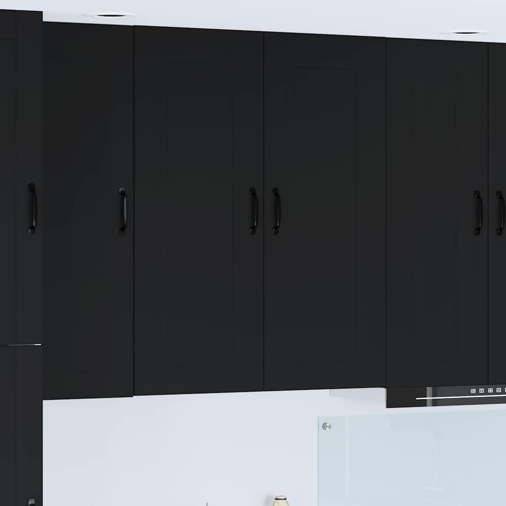 vidaXL Küchenwandschrank Schwarz 80 x 31 x 100 cm Holzwerkstoff