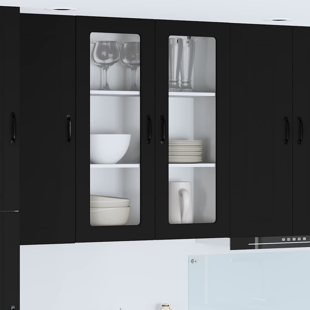 vidaXL Küchenwandschrank Schwarz 80 x 31 x 100 cm Holzwerkstoff