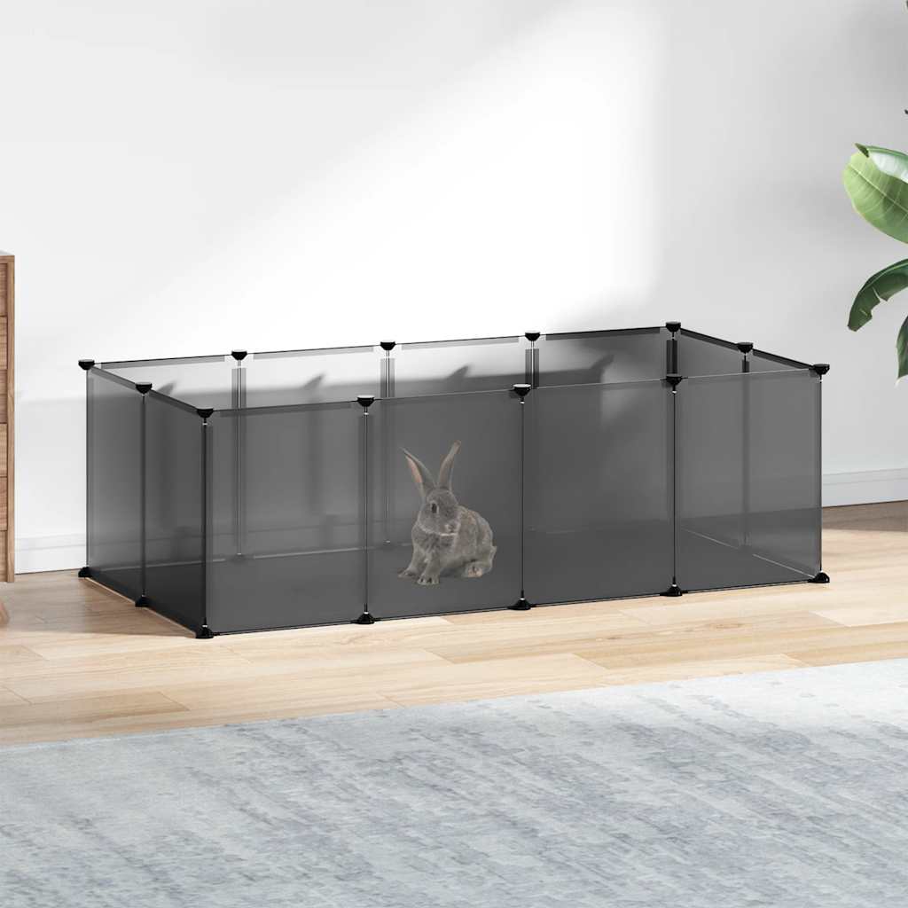 vidaXL Kleintierkäfig Schwarz 144x74x46,5 cm PP und Stahl